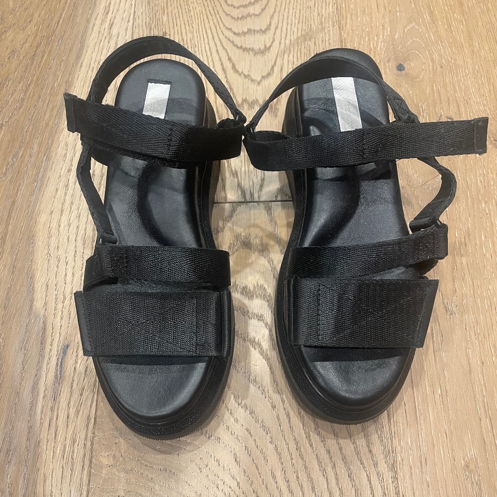 Chunky black sandals